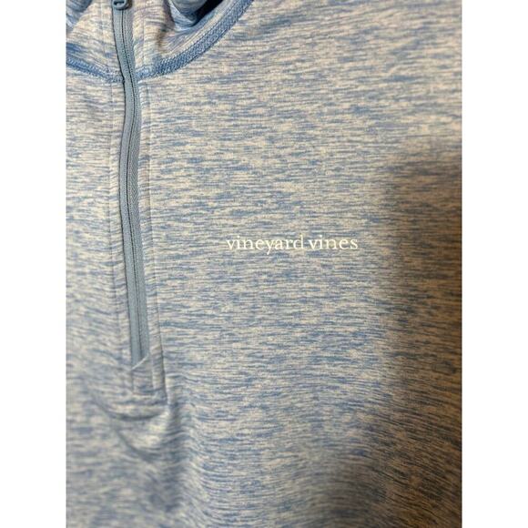 Vineyard Vines Men's Heathered Blue 1/4 Zip Pullover Long Sleeve Lightweight Siz - Picture 6 of 9